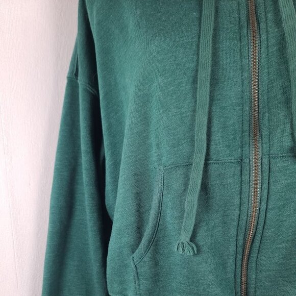 American Eagle Outfitters Women's Green Fleece Full Zip Casual Hoodie Size L - Picture 7 of 10